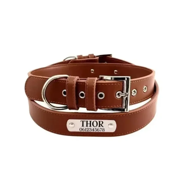 Stoere hondenhalsband met naam halsband hond met naam en telefoonnummer