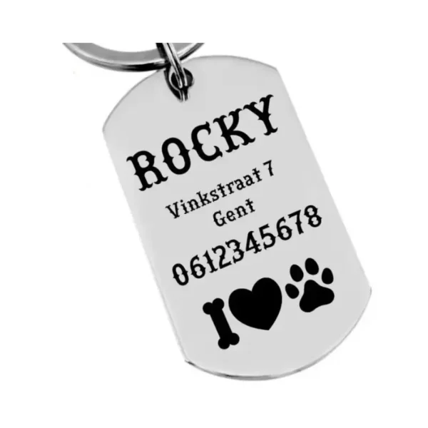 Dog Tag graveren met naam ID Tag hond graveren