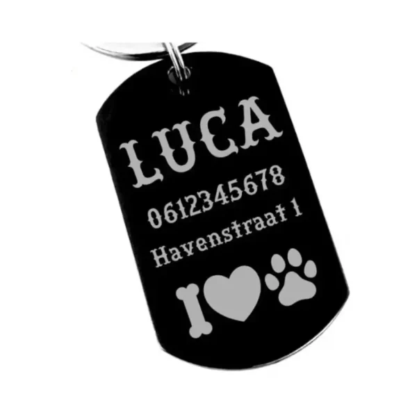Dog Tag graveren met naam ID Tag hond graveren